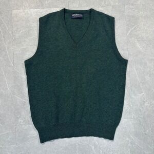 Vintage Puritan Mens Green Orlon Acrylic V-Neck Sweater Vest Made in USA Large